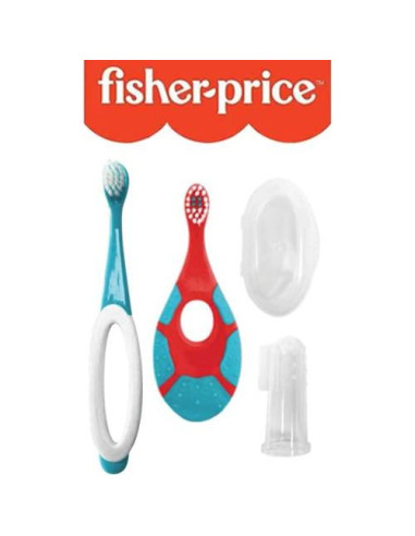 Fisher Price Kit de Inicio Cepillo de Dedo y Estuche 4 Piezas