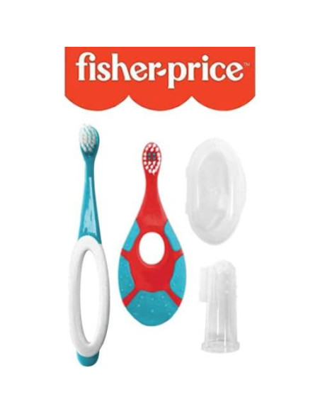 Fisher Price Kit de Inicio Cepillo de Dedo y Estuche 4 Piezas