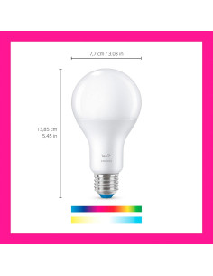Bombilla LED WiZ A21 100W Multicolor E26 Wi-Fi 1 Paquete 2