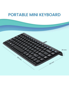 Teclado Mini USB Perixx PERIBOARD-407B Negro Chiclet 2