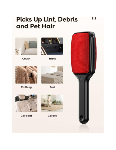 Cepillo Quitapelusas VASSON Doble Cara Reutilizable 2 Piezas