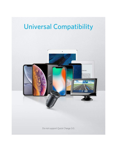 Cargador de Coche Anker 320 24W Doble USB Negro