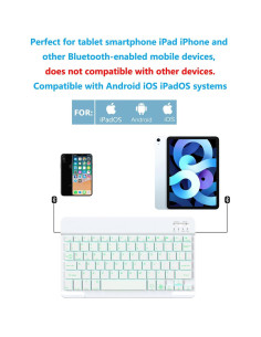 Teclado Bluetooth Retroiluminado TOHAKATA para iPad y iPhone 2