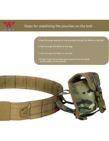 Cinturón Táctico YAKEDA 8 en 1 Ajustable 66-112 cm