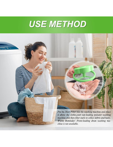 Capturador de pelusa NEIJIANG 4 piezas verde para lavadora