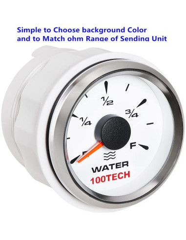 Medidor de Nivel de Agua 100TECH Blanco 0-190ohm para Barcos