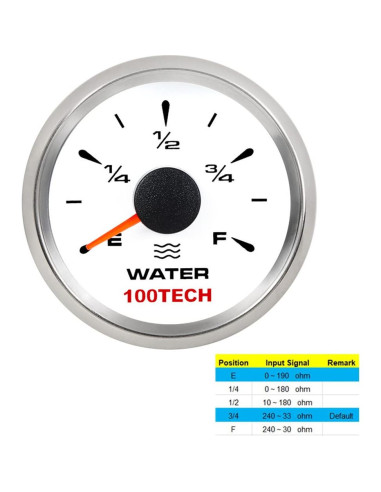 Medidor de Nivel de Agua 100TECH Blanco 0-190ohm para Barcos