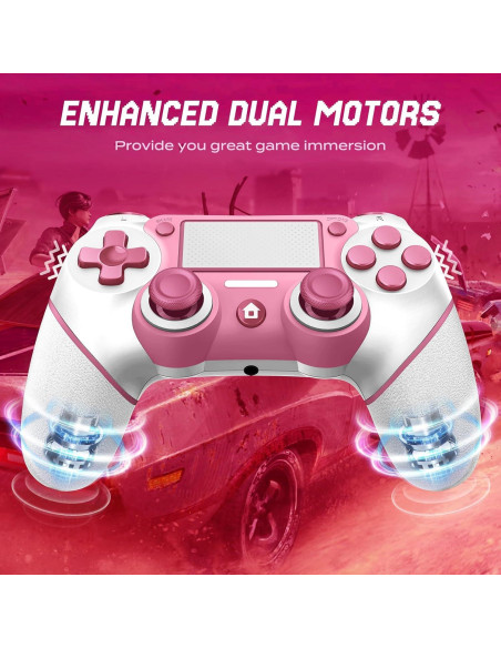 Controlador Inalámbrico PS4 Ubsvaky Rosa con Vibración