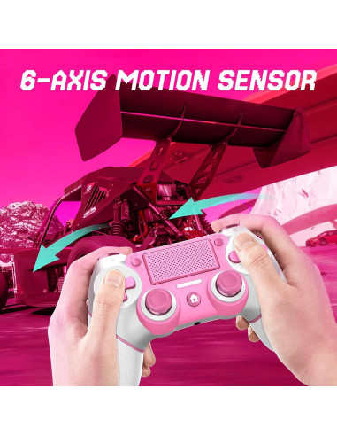 Controlador Inalámbrico PS4 Ubsvaky Rosa con Vibración