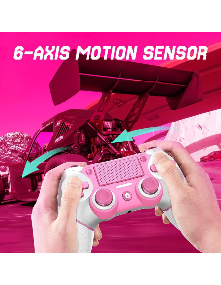 Controlador Inalámbrico PS4 Ubsvaky Rosa con Vibración