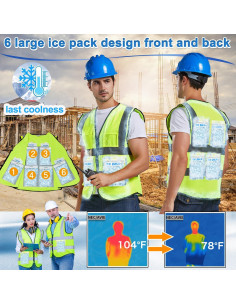 Chaleco Refrigerante MS Amarillo XL con 20 Paquetes de Hielo 2