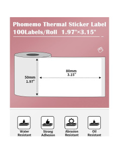 Etiquetas Térmicas Phomemo PM-M110-5080 50x80mm 100 por Rollo 2