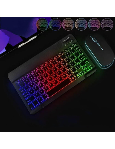 Combo Teclado y Ratón Bluetooth Guiheng Negro - Retroiluminado