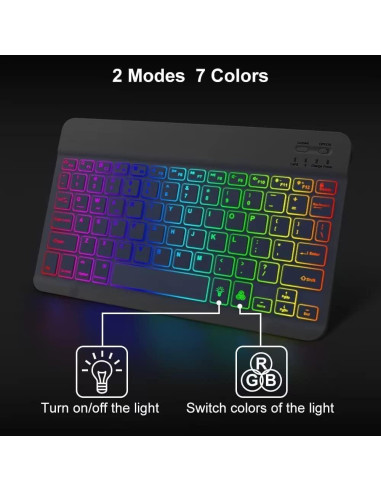 Combo Teclado y Ratón Bluetooth Guiheng Negro - Retroiluminado