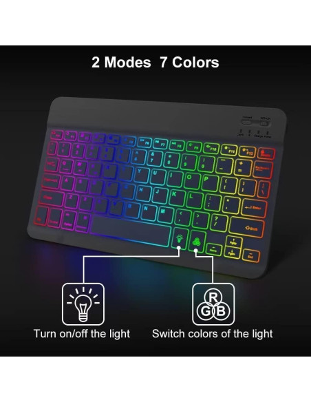 Combo Teclado y Ratón Bluetooth Guiheng Negro - Retroiluminado