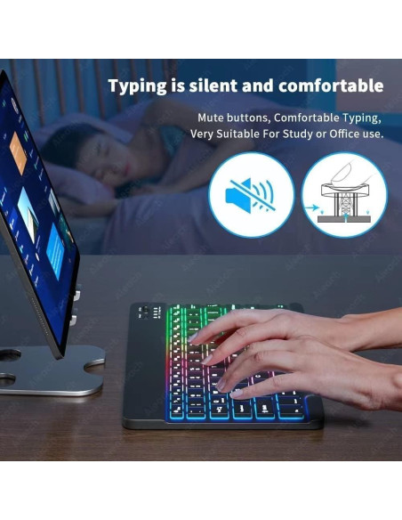 Combo Teclado y Ratón Bluetooth Guiheng Negro - Retroiluminado