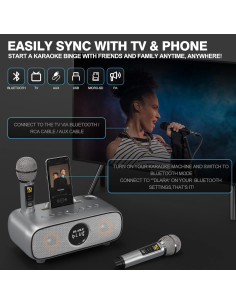 Máquina de Karaoke DLARA SD-316 Inalámbrica Bluetooth Oro 2