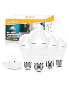 Bombillas Recargables Neporal A19 60W Luz Diurna 4 Pzas