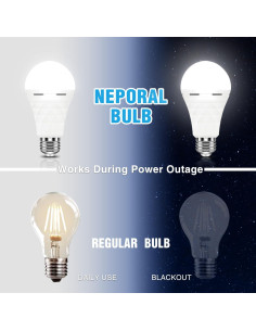Bombillas Recargables Neporal A19 60W Luz Diurna 4 Pzas 2