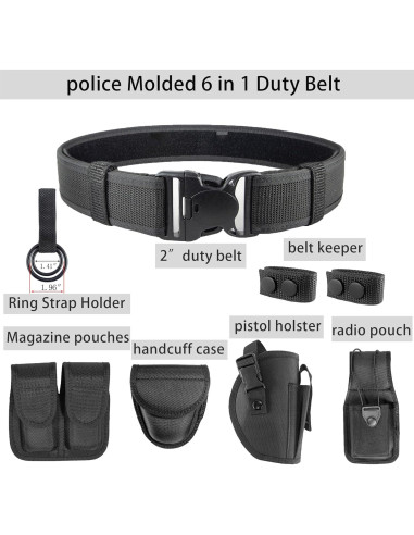 Cinturón Táctico Utilitario Rig Policía 5 Bolsas Ajustable
