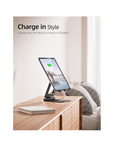 Soporte para iPad Nulaxy A5 de aluminio ajustable negro