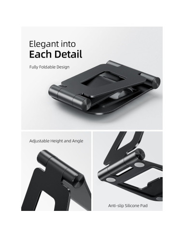 Soporte para iPad Nulaxy A5 de aluminio ajustable negro