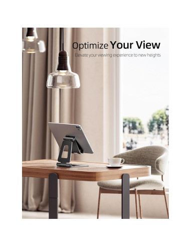 Soporte para iPad Nulaxy A5 de aluminio ajustable negro