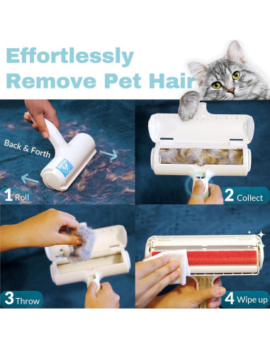 DELOMO Rodillo Removedor de Pelo de Mascota Reutilizable