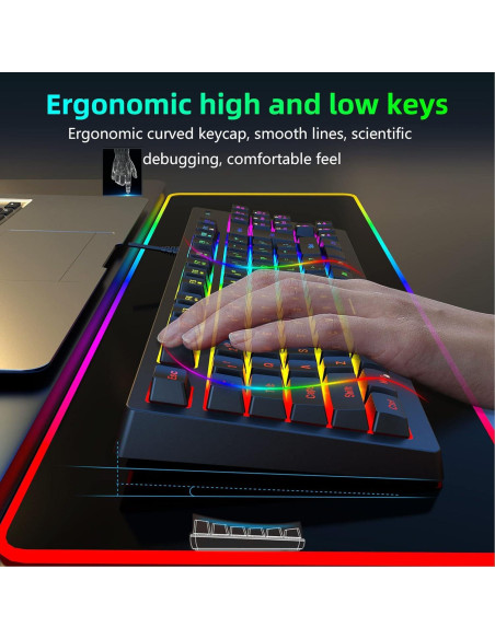 Teclado Gaming GOWENIC RGB USB Ergonómico 87 Teclas