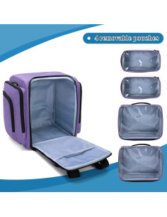 Organizador de Medicamentos BAFASO Grande Púrpura con 4 Bolsillos 2