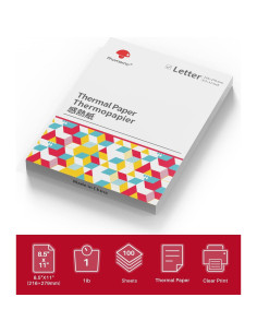 Papel Térmico Phomemo 21 x 28 cm, 100 Hojas para Impresora 2