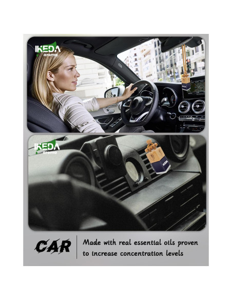 Ambientador Ikeda 10ml Aroma a Auto Nuevo - Difusor Colgante