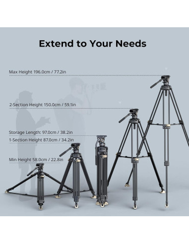Trípode de Video SmallRig AD-Pro8 196 cm con Contrapeso
