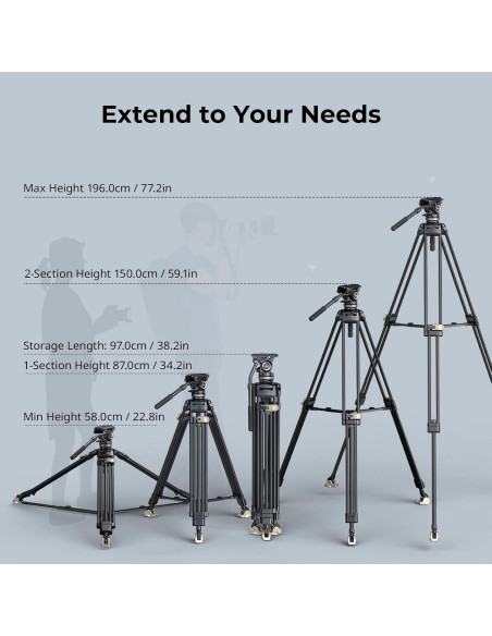 Trípode de Video SmallRig AD-Pro8 196 cm con Contrapeso