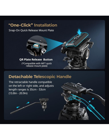 Trípode de Video SmallRig AD-Pro8 196 cm con Contrapeso