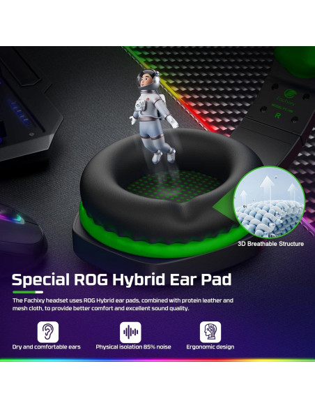 Auriculares Gaming Fachixy FC-100 con Micrófono y RGB