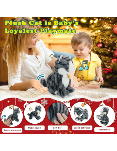 Gato Robot Interactivo SWTOIPIG 26x28.5cm LED Juguete