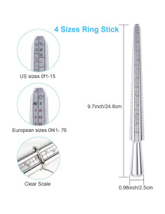 Juego de Herramientas para Medir Tallas de Anillos UUBAAR 27 Piezas 2