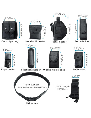 Cinturón Táctico Modular 10 en 1 Nylon 600D Ajustable