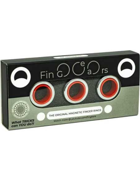 Anillos Magnéticos Fingears - Juego de 3 - Plata/Rojo Anillos Magnéticos Fingears - Juego de 3 - Plata/Rojo