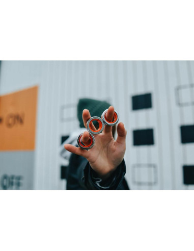 Anillos Magnéticos Fingears - Juego de 3 - Plata/Rojo