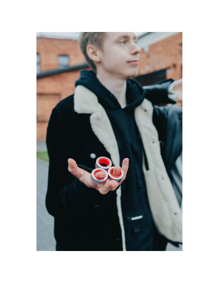 Anillos Magnéticos Fingears - Juego de 3 - Plata/Rojo Anillos Magnéticos Fingears - Juego de 3 - Plata/Rojo