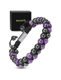 Pulsera Magnética MagnetRX de Hematites y Amatista Natural