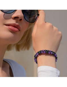 Pulsera Magnética MagnetRX de Hematites y Amatista Natural 2