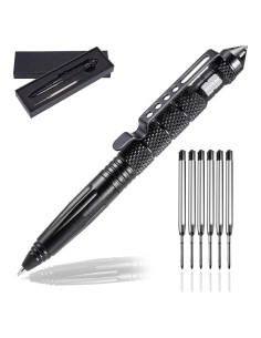 Bolígrafo Táctico KEPEAK con Rompevidrios y 6 Recargas