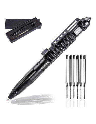 Bolígrafo Táctico KEPEAK con Rompevidrios y 6 Recargas