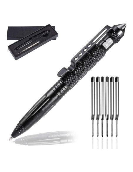 Bolígrafo Táctico KEPEAK con Rompevidrios y 6 Recargas