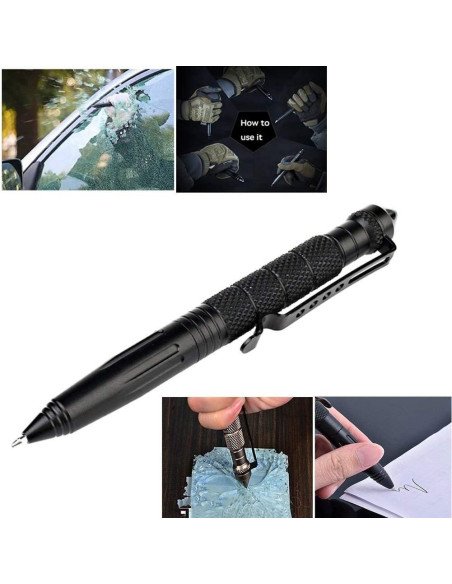 Bolígrafo Táctico KEPEAK con Rompevidrios y 6 Recargas