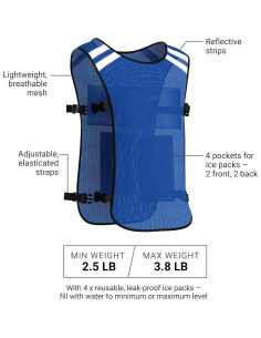 Chaleco Refrigerante New Home Innovations S-XXL 8 Paquetes Hielo 2