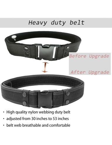 Cinturón Táctico Policial ZGJINLONG 10 en 1 Ajustable Negro